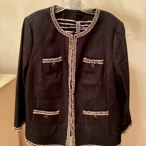 Talbots- grey denim and tweed Womens 14W Jacket - New without tags